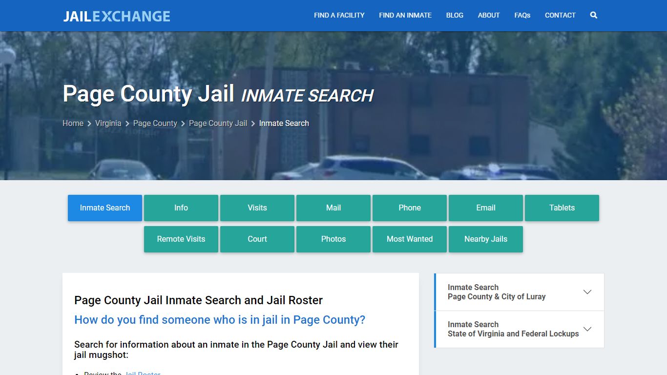 Inmate Search: Roster & Mugshots - Page County Jail, VA